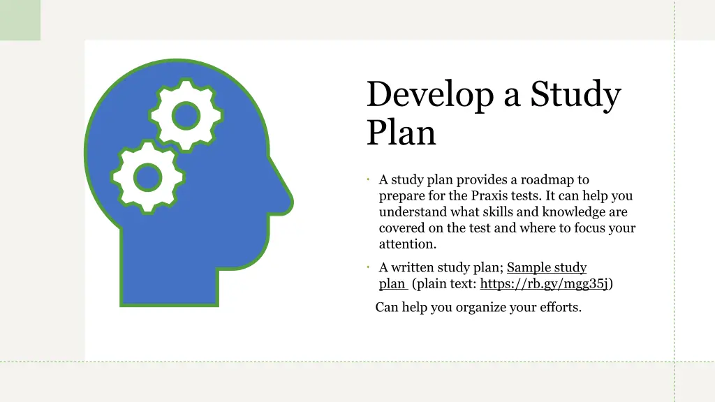 develop a study plan