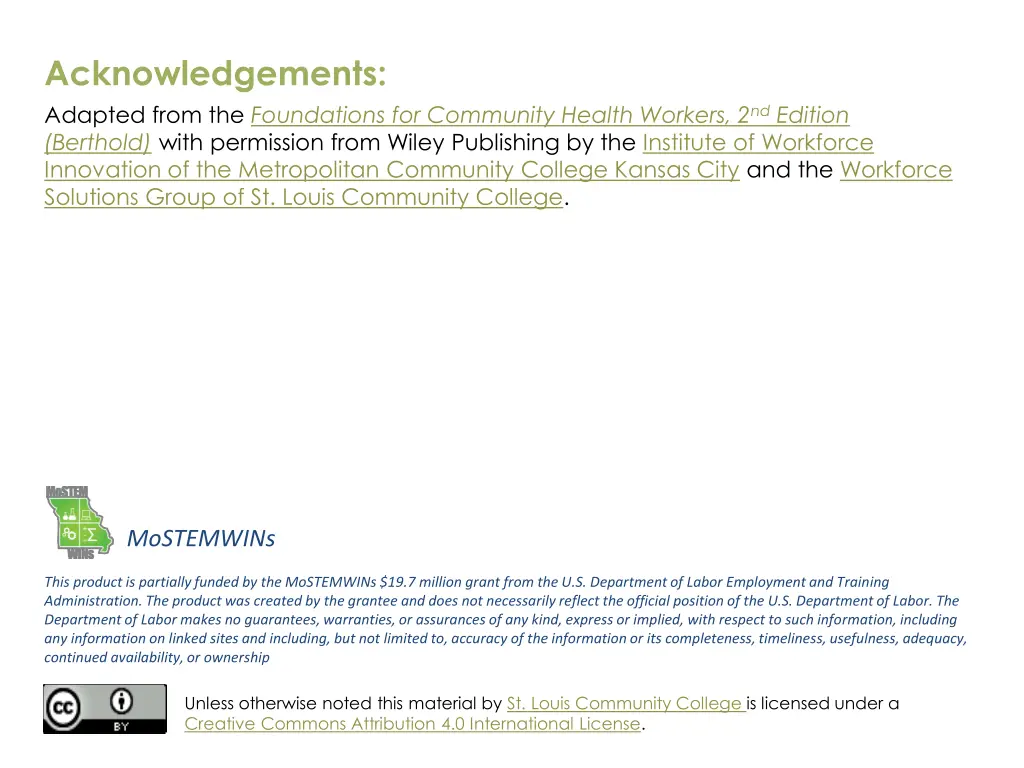 acknowledgements adapted from the foundations