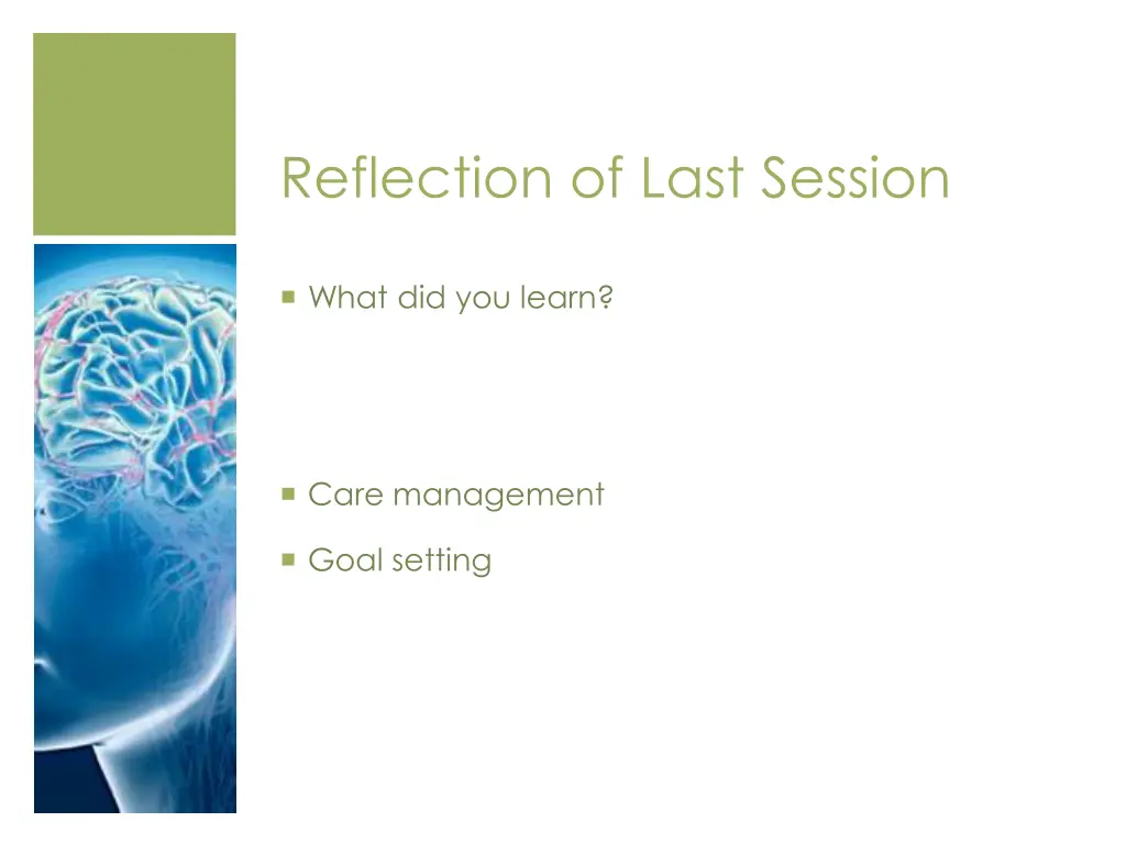 reflection of last session