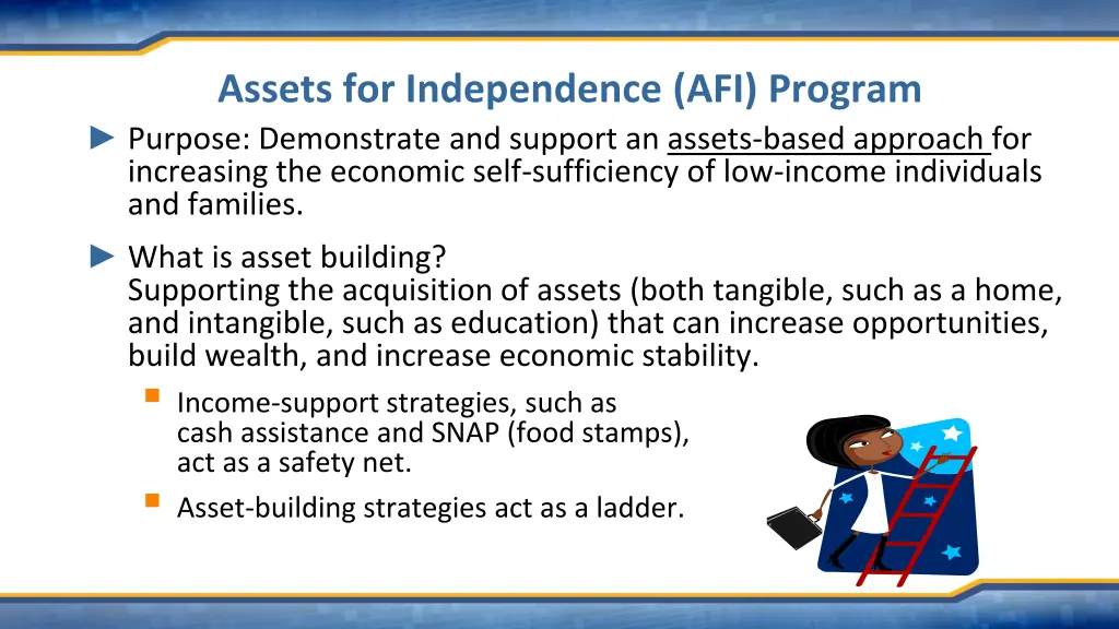 assets for independence afi program purpose