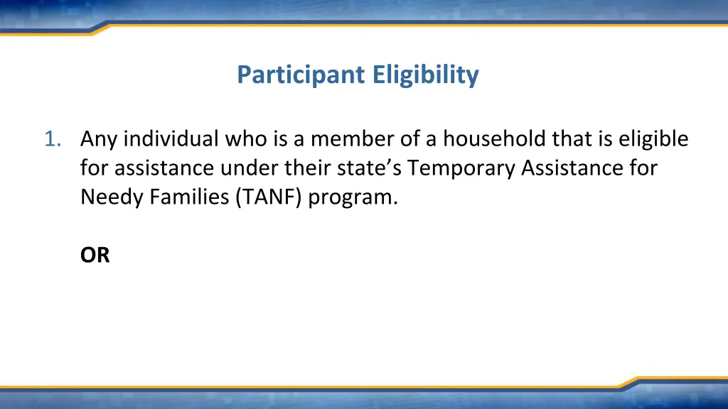 participant eligibility