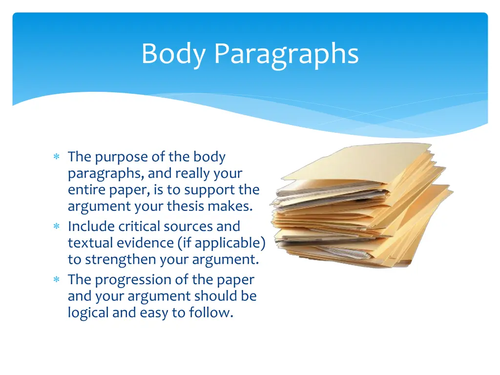 body paragraphs