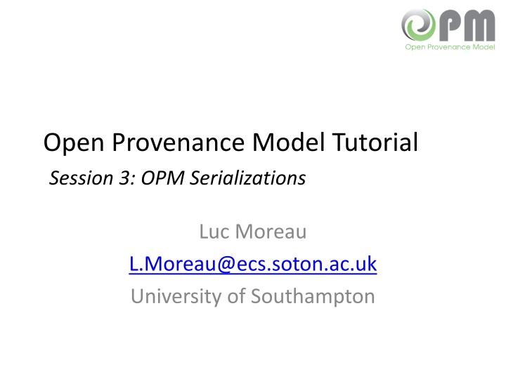 open provenance model tutorial session