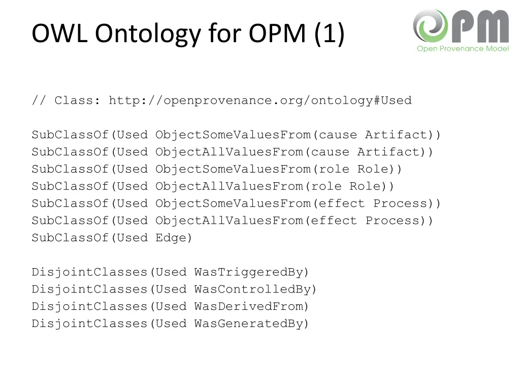 owl ontology for opm 1 2