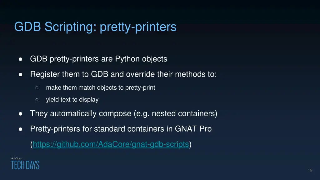 gdb scripting pretty printers