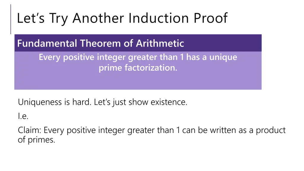 let s try another induction proof 1