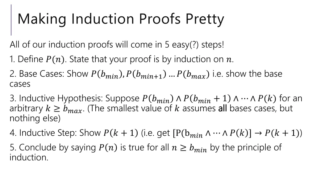 making induction proofs pretty 4