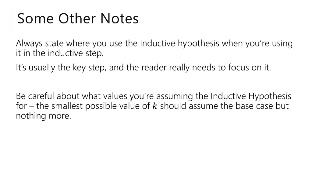 some other notes