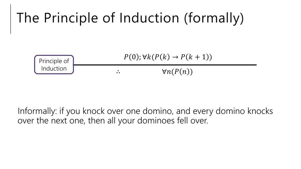 the principle of induction formally