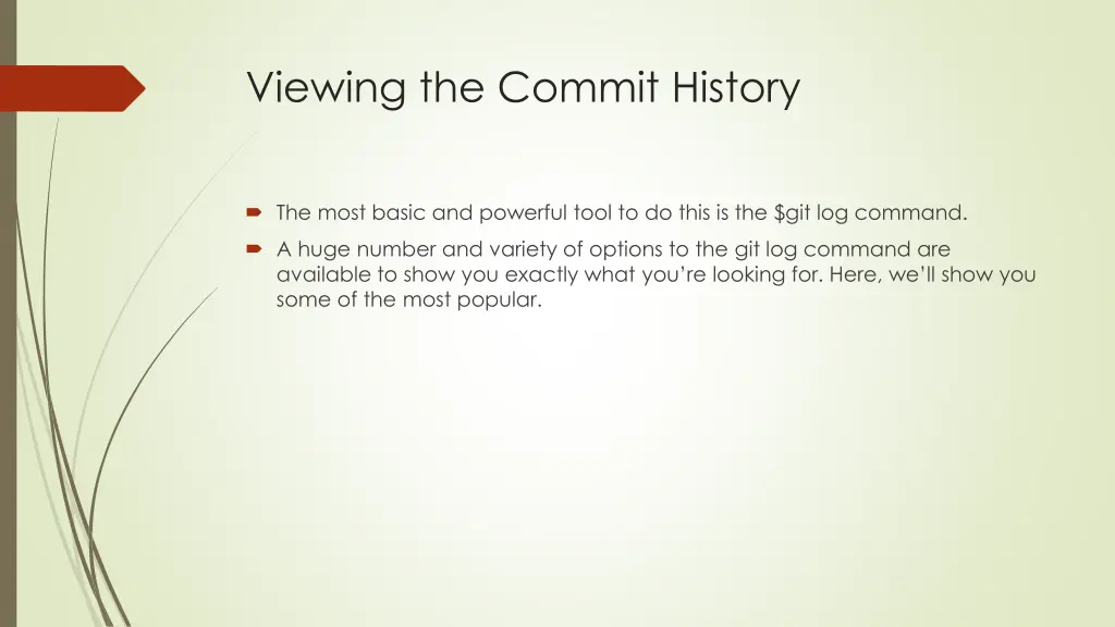 viewing the commit history