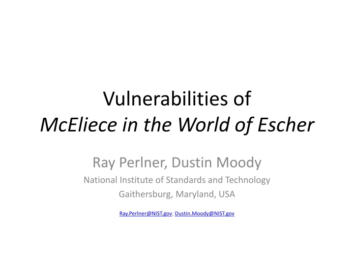 vulnerabilities of mceliece in the world of escher