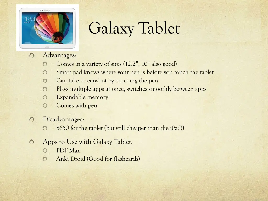 galaxy tablet