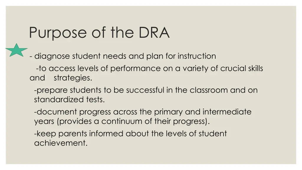 purpose of the dra