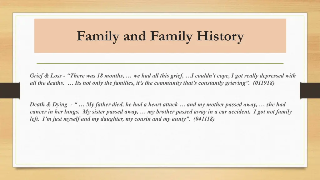 family and family history