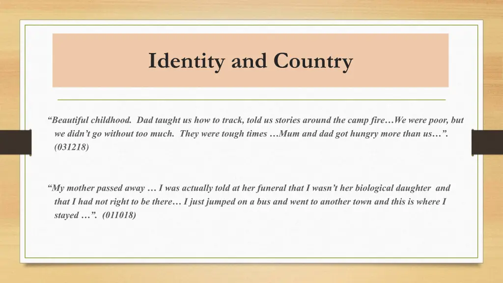 identity and country