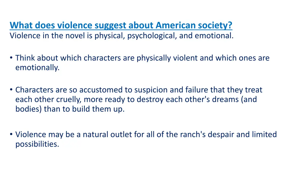 what does violence suggest about american society