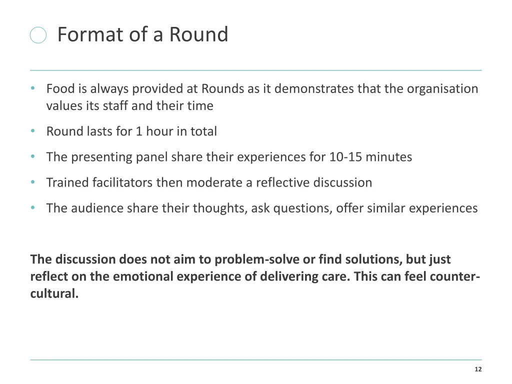 format of a round