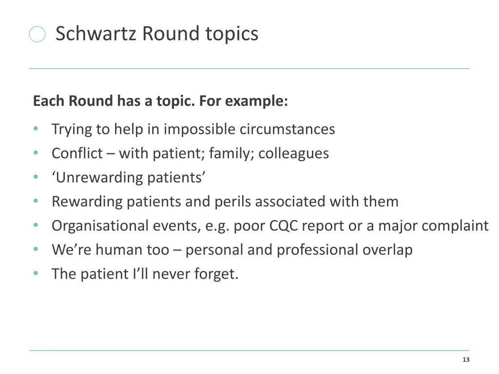 schwartz round topics