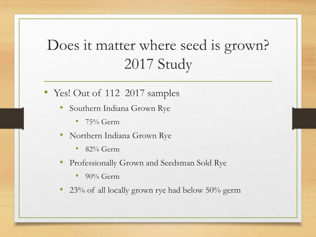 does it matter where seed is grown 2017 study