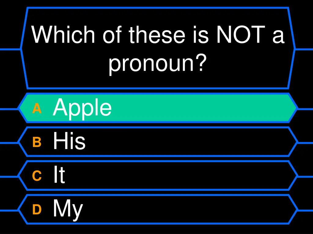 which of these is not a pronoun 1