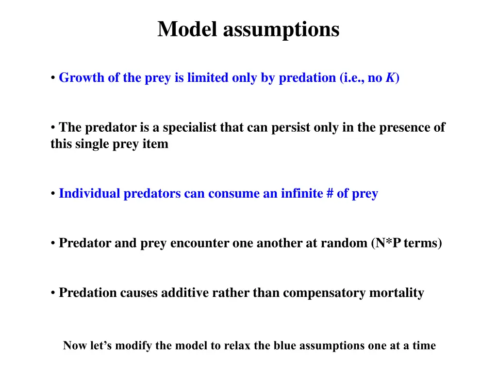 model assumptions