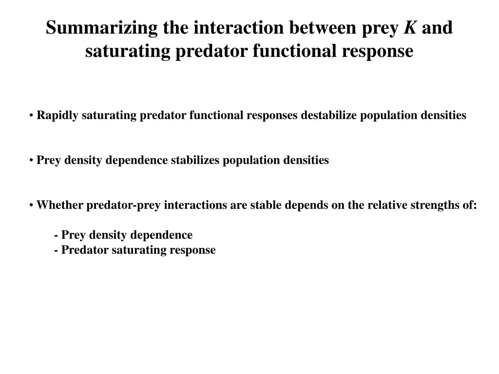 summarizing the interaction between prey