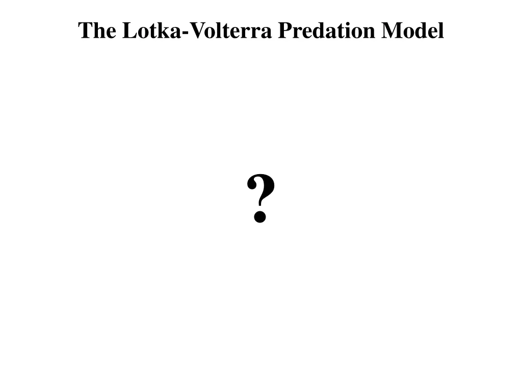 the lotka volterra predation model 1