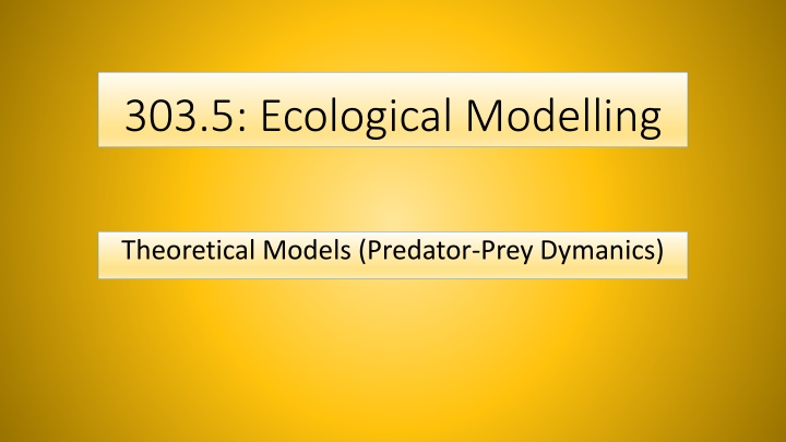 303 5 ecological modelling