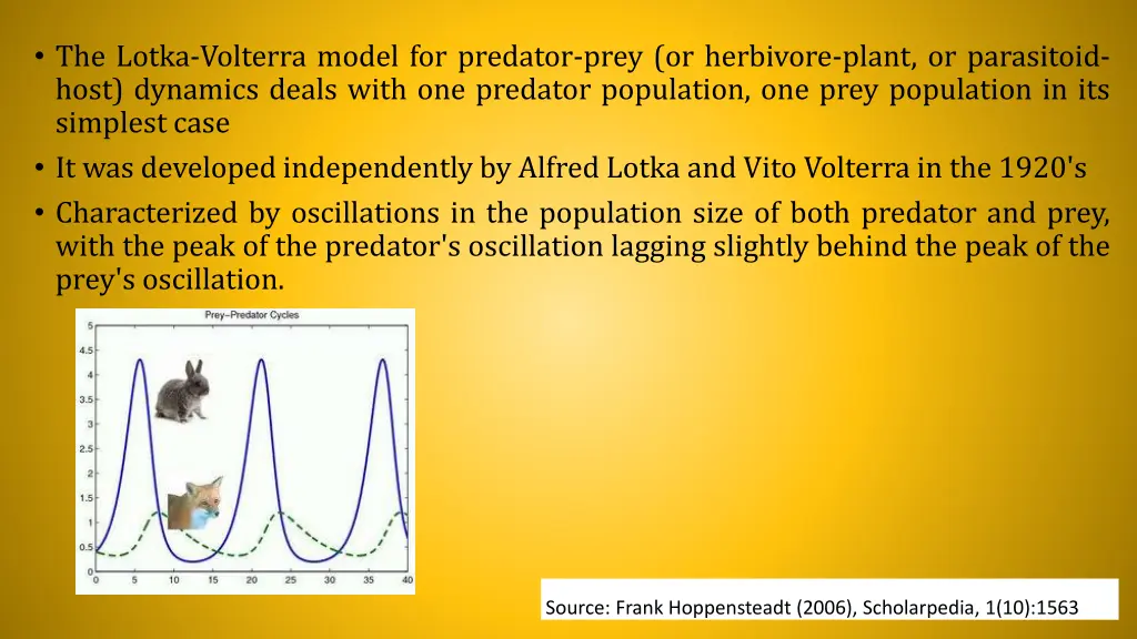 the lotka volterra model for predator prey