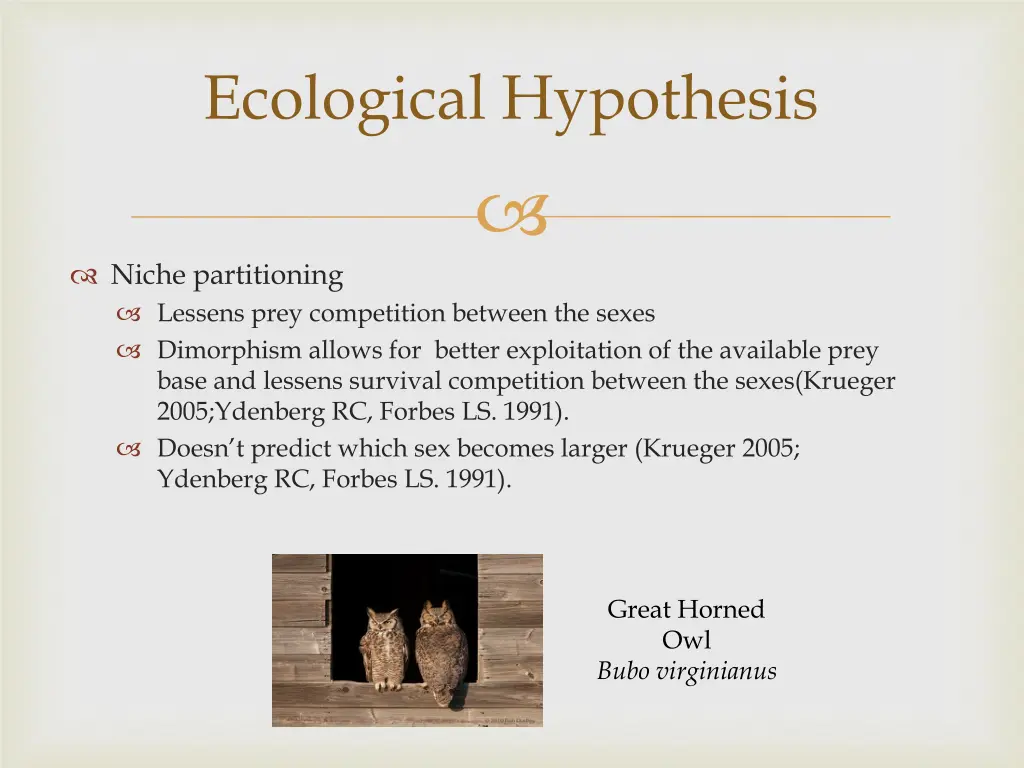 ecological hypothesis