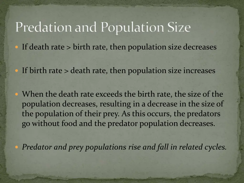 predation and population size