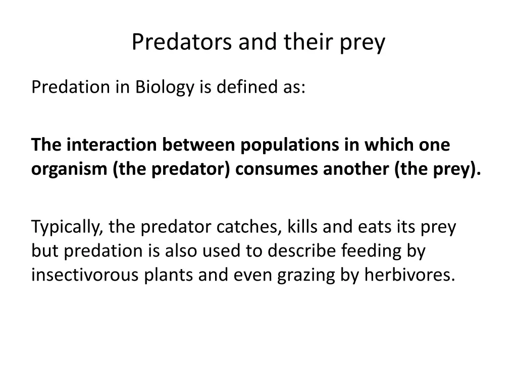 predators and their prey