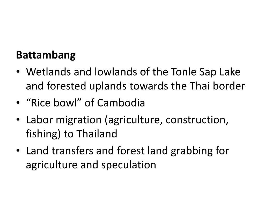 battambang wetlands and lowlands of the tonle