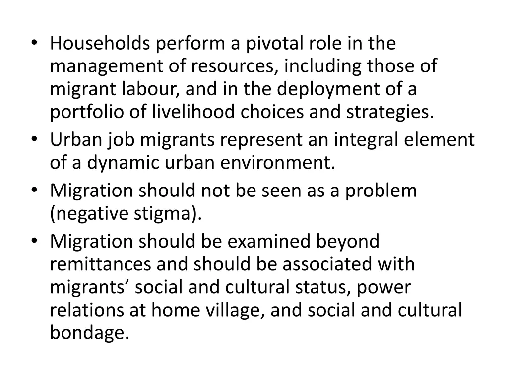 households perform a pivotal role