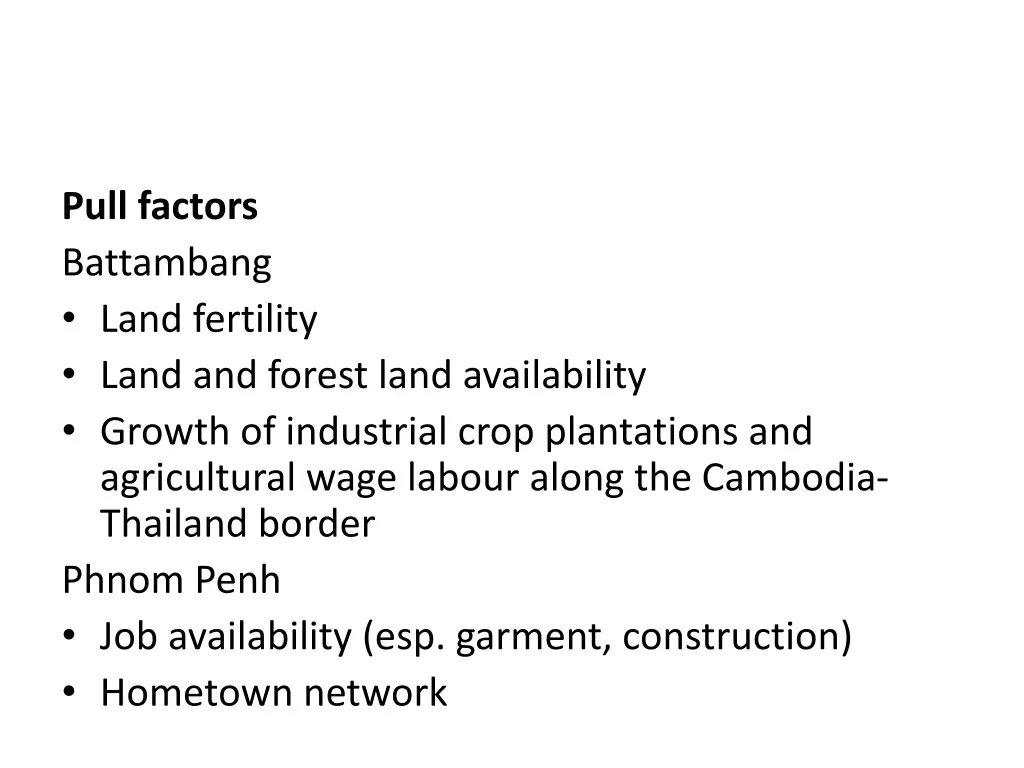 pull factors battambang land fertility land