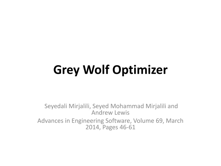 grey wolf optimizer