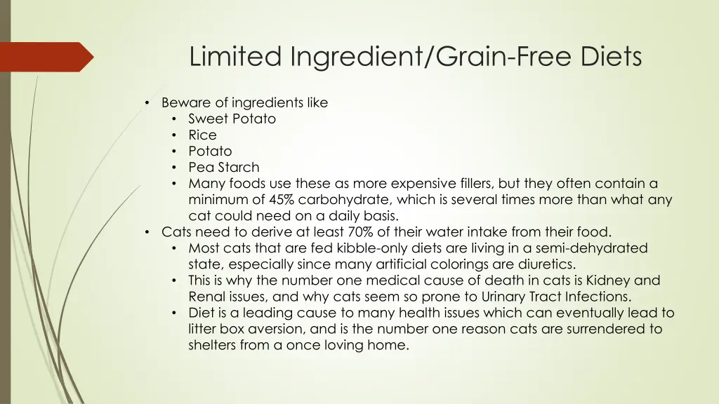 limited ingredient grain free diets