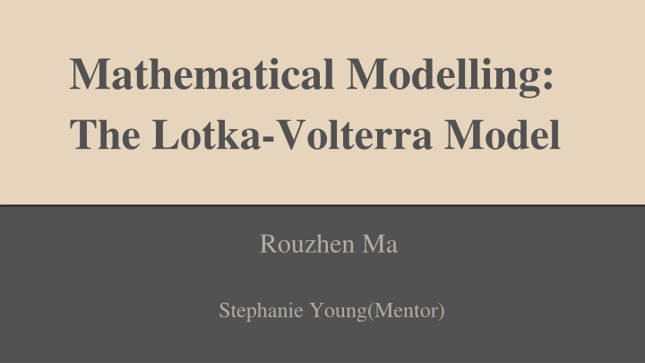 mathematical modelling the lotka volterra model