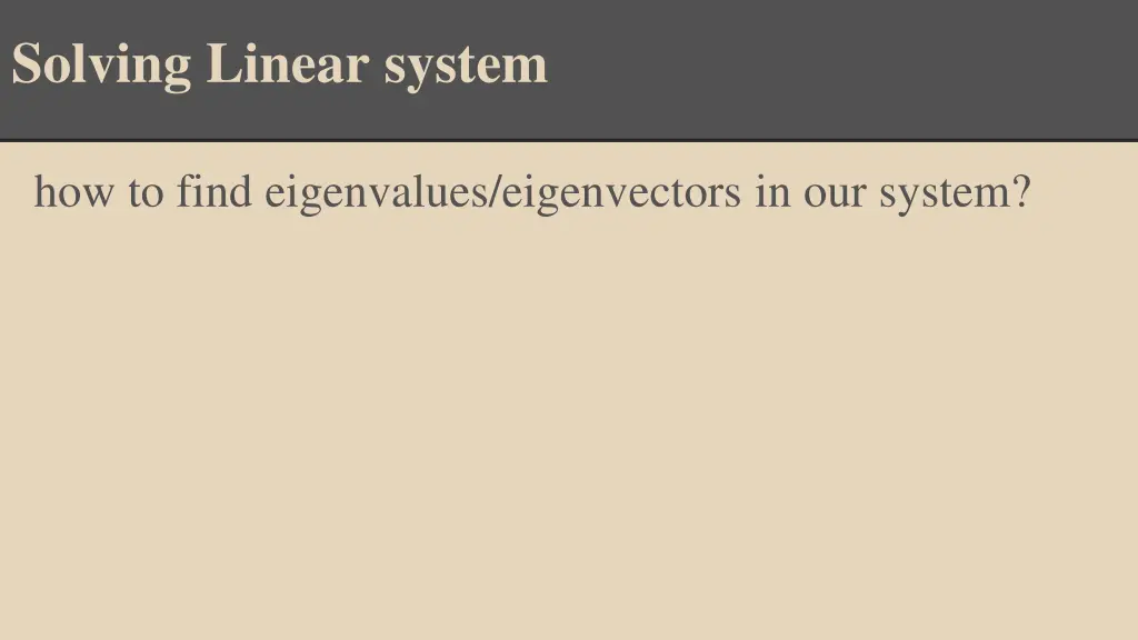 solving linear system 1