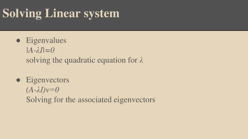 solving linear system