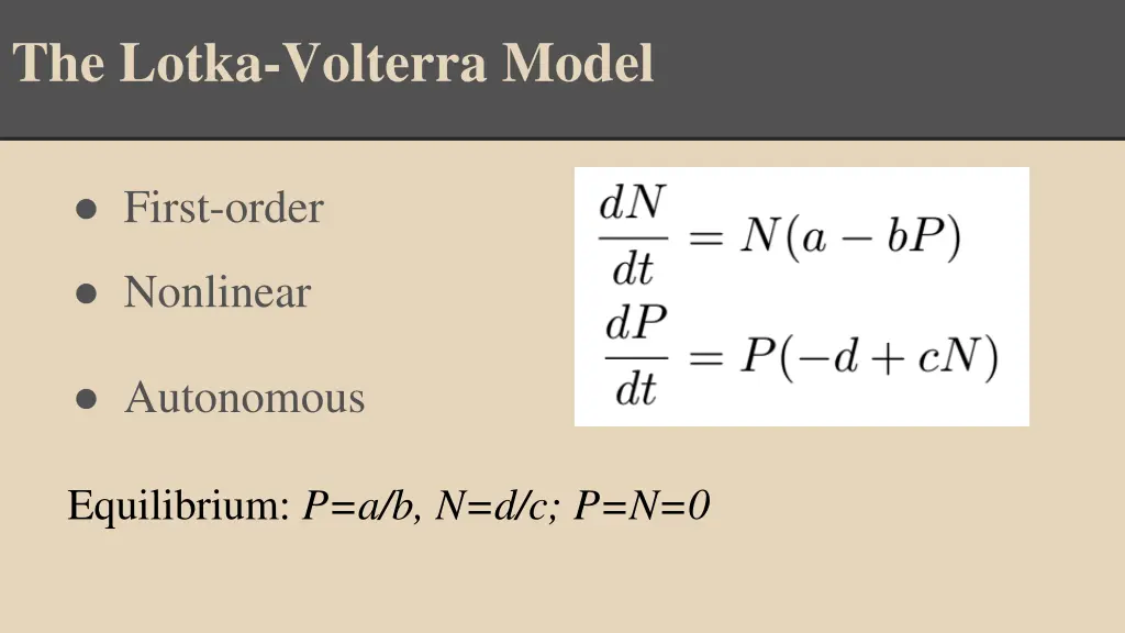 the lotka volterra model