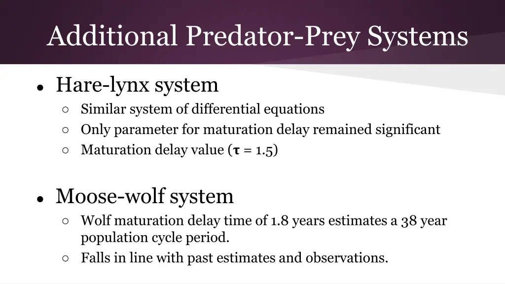 additional predator prey systems