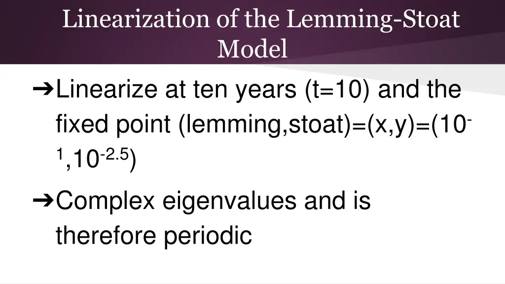 linearization of the lemming stoat model