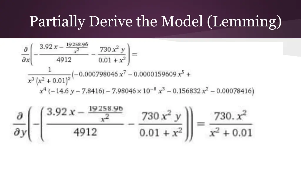 partially derive the model lemming