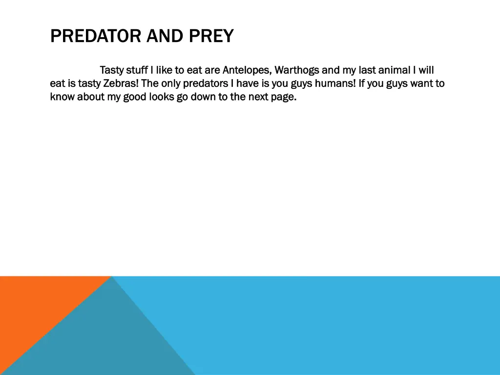 predator and prey