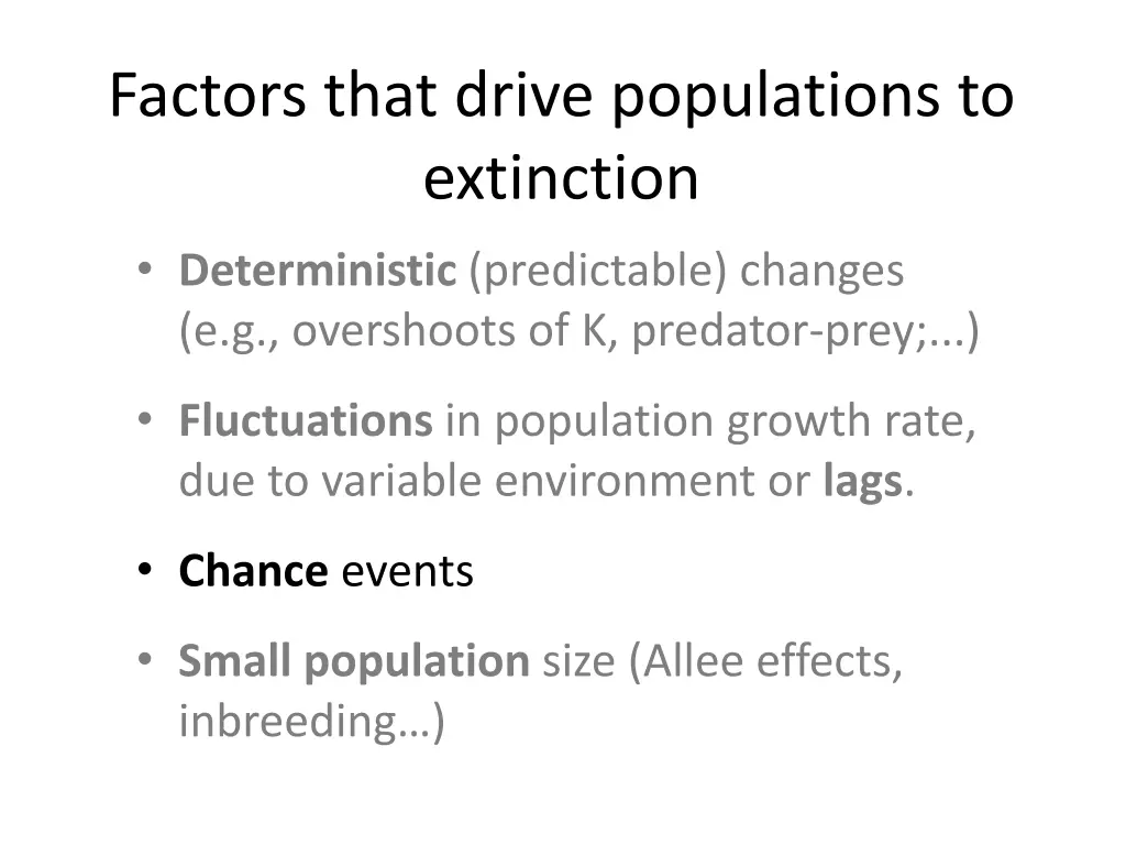 factors that drive populations to extinction 2