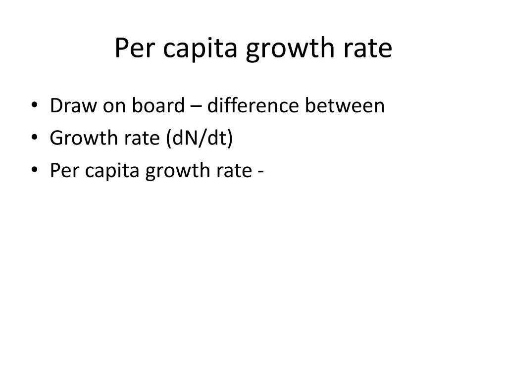 per capita growth rate