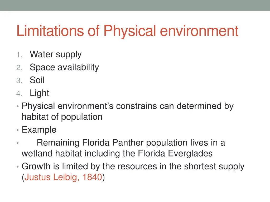 limitations of physical environment