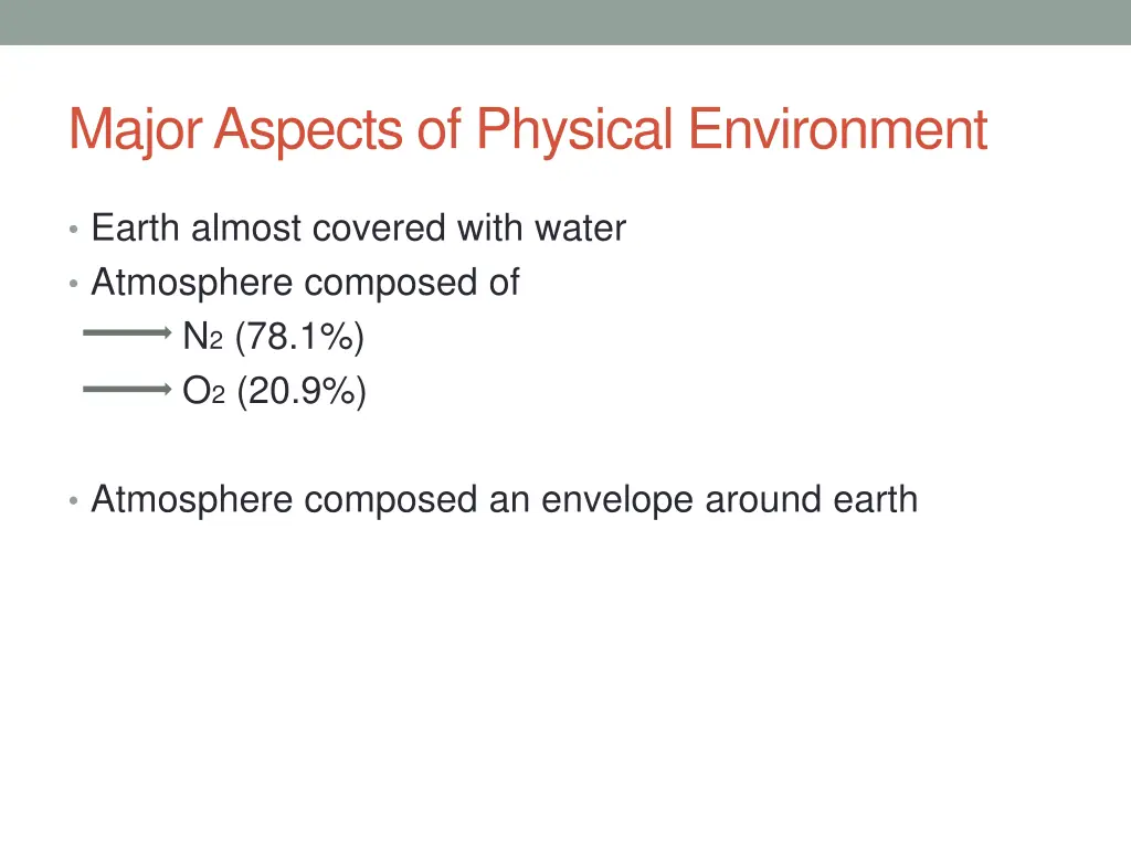 major aspects of physical environment