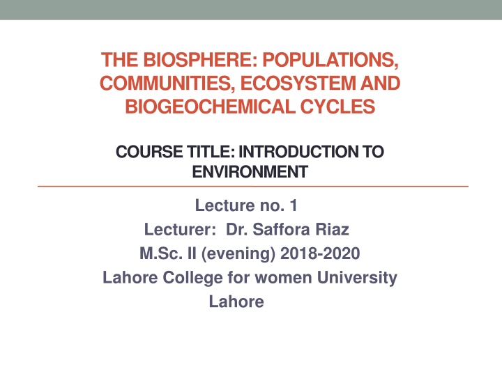 the biosphere populations communities ecosystem